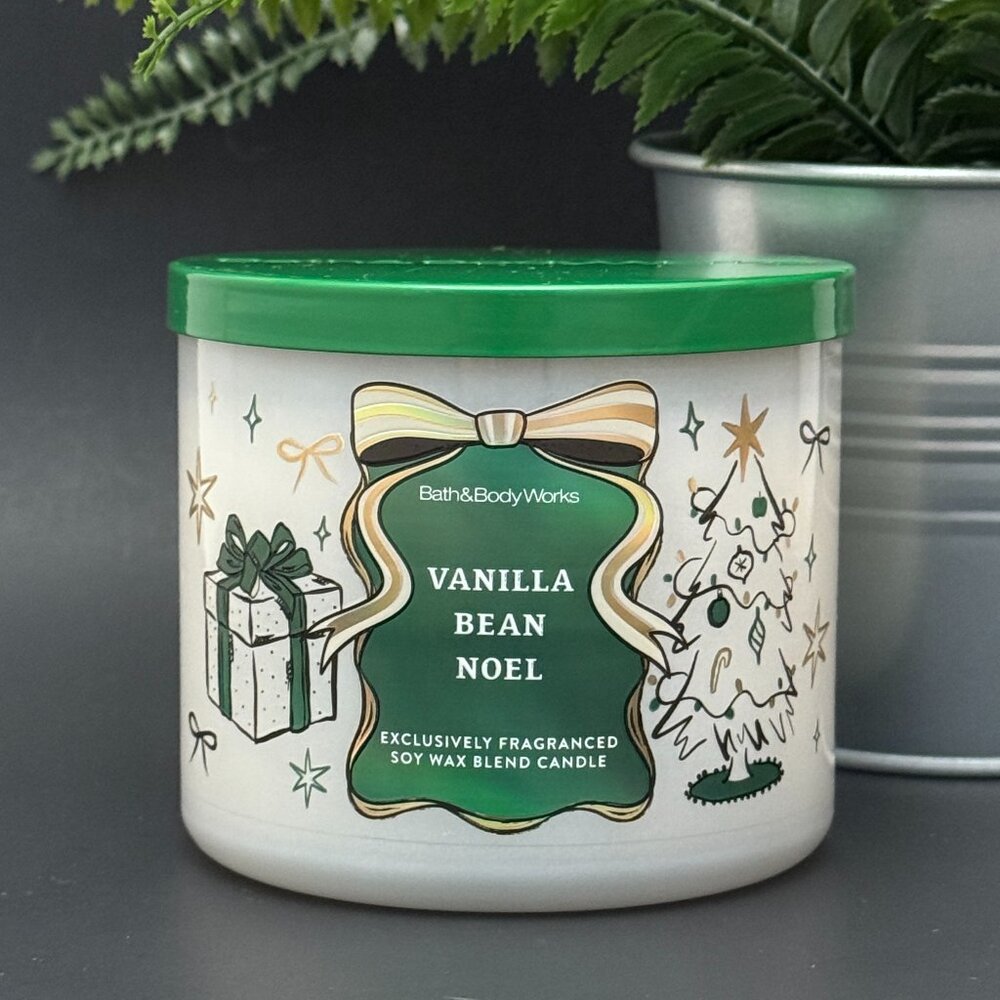 BBW Vanilla Bean Noel Bath & Body Works 3 Wick Candle